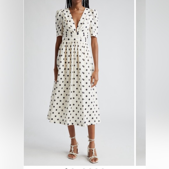 Zimmermann Dresses & Skirts - Zimmerman New with Tags
Polka Dot Pleated
Linen Midi Dress Size  3/ US 10